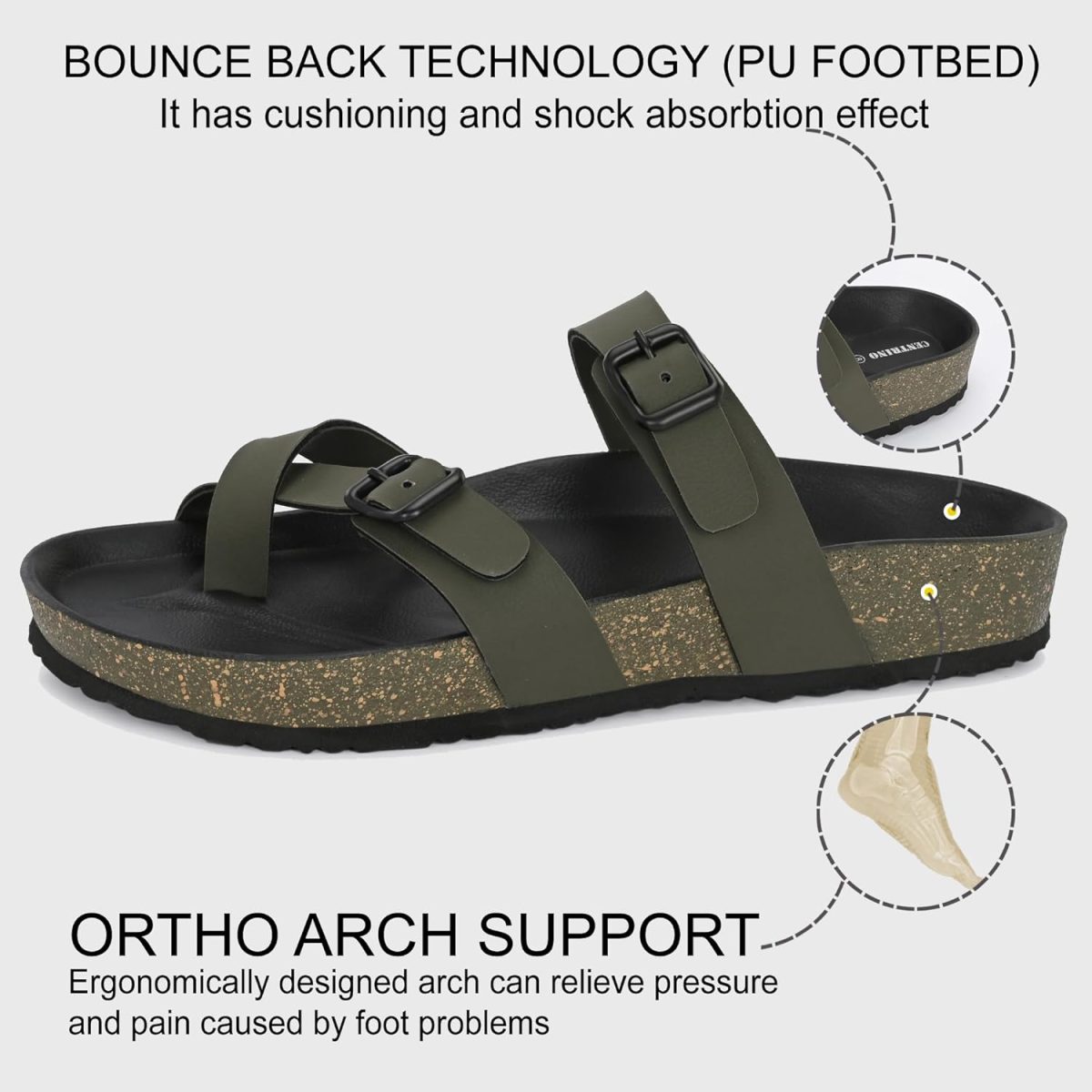 Centrino Men's Cushion Sliders/Slippers | PU Padding on the Footbed | Bounce Back Technology | Comfortable & LightWeight | Waterproof & Everyday Flip Flops for Gents (7312) - Image 4