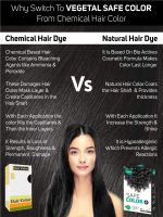 Vegetal Safe Hair Color -Soft Black 50gm - Certified Organic Chemical and Allergy Free Bio Natural Hair Color with No Ammonia Formula for Men & Women - Image 8