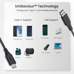 Ambrane Braided Type C Cable (Pack Of 2) Unbreakable 3A Fast Charging 1.5M For Smartphones,Tablets,Laptops & Other Type C Devices,Pd Technology,480Mbps Data Sync,Quick Charge 3.0 (Rct-15 Combo)-Black - Image 5