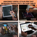 Tukzer Universal Stylus Pen for Smartphone/Tablet/iPad/Pro/Air/iPhone/iOS/Android/All Touch Screens Devices| Fine Point Disc Tip, Lightweight Aluminum Body Magnetic Cap Drawing Writing (Grey) - Image 7