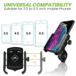 GRAND PITSTOP Mobile Holder for Bikes | (Black - Jaw Grip 360° Rotation) | Aluminium Phone Mount for Motorcycle, Bicycle, Scooter | GPS Navigation Support | Anti-Slip Clamp | Sturdy Build - Image 4
