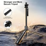 Mobilife Long Selfie Stick with Tripod Stand Aluminum 61 inch Multifunctional Bluetooth Tripod for Mobile Phone Vlogging Live Stream 1/4" Screw for Mirrorless/Action Camera Ring Light Gopro, Black - Image 6