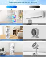 Zemic Portable Double Ended Spray Fan, Cold Air, 3 Gears USB Rechargeable Mini AC Air Cooler Misting Fans with LED Light Cooler, Touch & Remote Control, 280ml Water Tank, Ice Filling Fan (Multy) - Image 3
