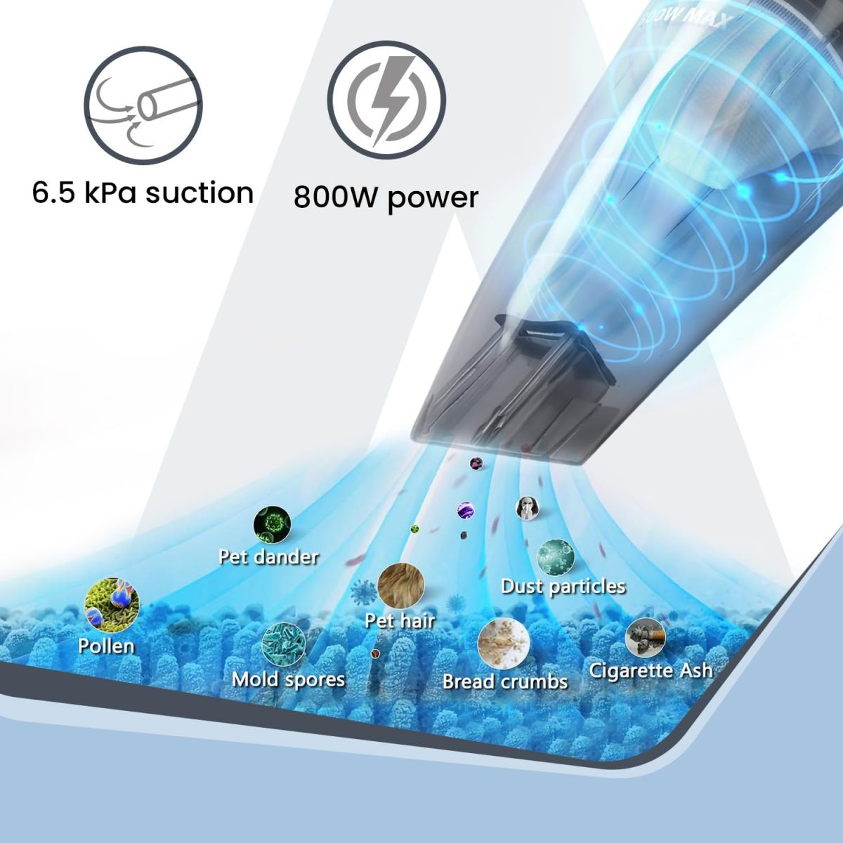 AGARO Regal Plus Upright Vacuum Cleaner, 2-in-1, Handheld & Stick, Dry Vacuuming, for Home Use, 800 Watts, 6.5 kPa Suction Power, Bagless, Black - Image 3