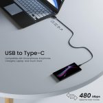 Ambrane Braided Type C Cable (Pack Of 2) Unbreakable 3A Fast Charging 1.5M For Smartphones,Tablets,Laptops & Other Type C Devices,Pd Technology,480Mbps Data Sync,Quick Charge 3.0 (Rct-15 Combo)-Black - Image 2