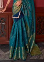 SWORNOF Women's kanjivaram banarasi silk saree for Patola festival Wedding silk with rich pallu Design sarees for women with blouse piece - Image 5