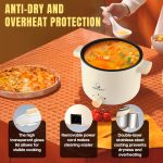 Goodscity Multipurpose Electric Kettle with Ceramic Coating 1.2L|Boil, Steam, Fry, Saute|Multi Cooker kettle for Water,Milk,Egg, Tea,Soup,Coffee, Babyfood, Hostel,Travelling,600W,1Year Waranty GC-0191 - Image 3