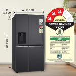 LG 630 L, 3 Star, Frost-Free, Double Door, Door Cooling+, Hygiene Fresh+, Smart Inverter, Wi-Fi Convertible Side By Side Refrigerator with AI ThinQ (GL-L257CMC3, Matt Black, Ice & Water Dispenser) - Image 4