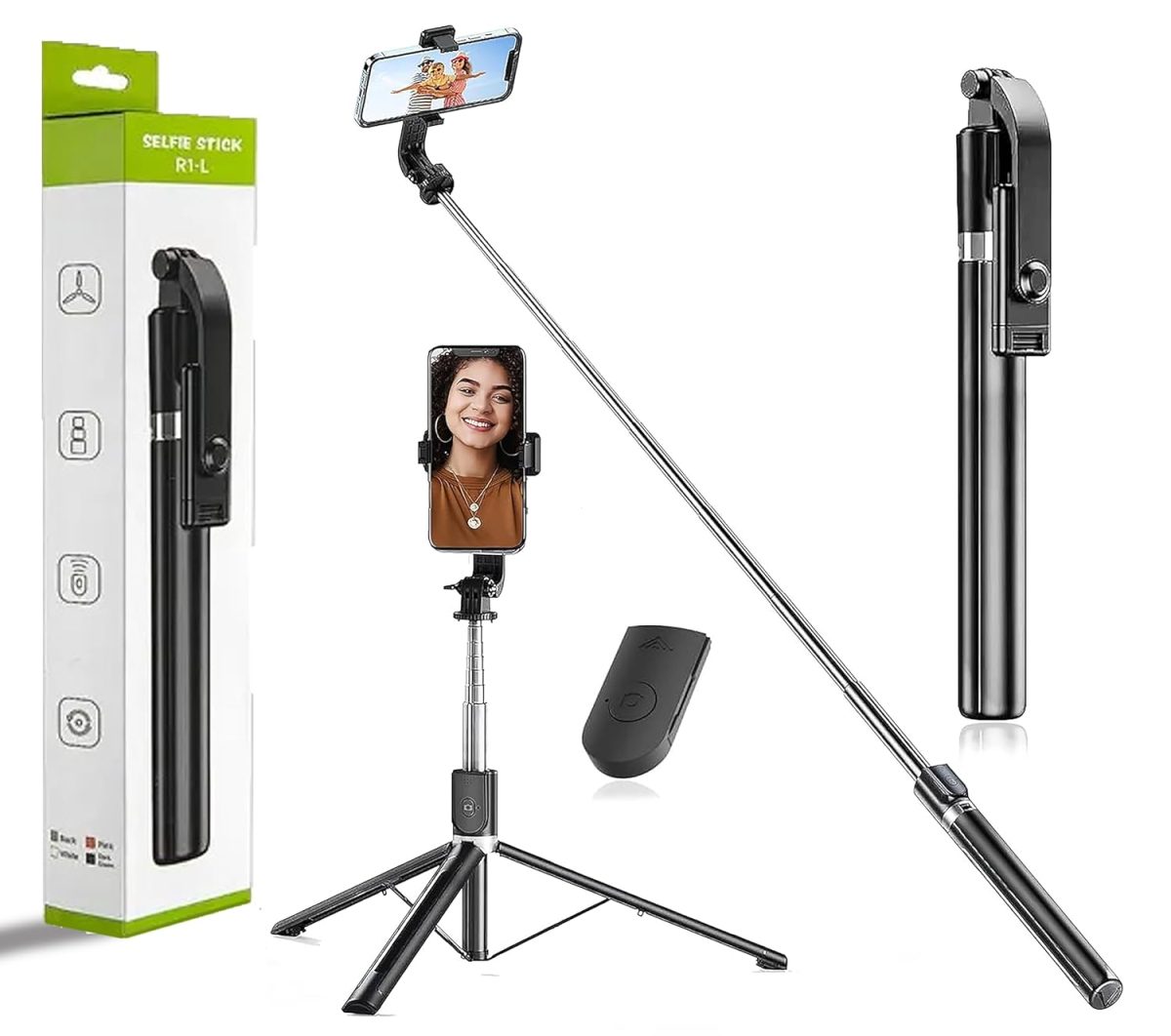 Genteel Bluetooth Extendable Selfie Sticks with Wireless Remote 3-in-1 Multifunctional Selfie Stick with Tripod Stand Compatible with iPhone/OnePlus/Samsung/Oppo/Vivo and All Phones