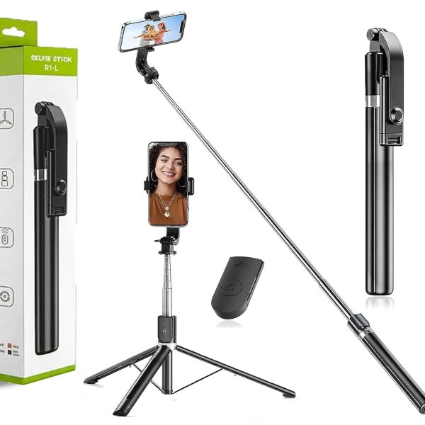 Genteel Bluetooth Extendable Selfie Sticks with Wireless Remote 3-in-1 Multifunctional Selfie Stick with Tripod Stand Compatible with iPhone/OnePlus/Samsung/Oppo/Vivo and All Phones