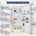 Electrolux 573L Frost Free Inverter Double Door Refrigerator, Top Freezer, TasteLockAuto & TasteGuard Technology, Arctic Silver Steel, UltimateTaste 500, ETE5700C-A - Image 3