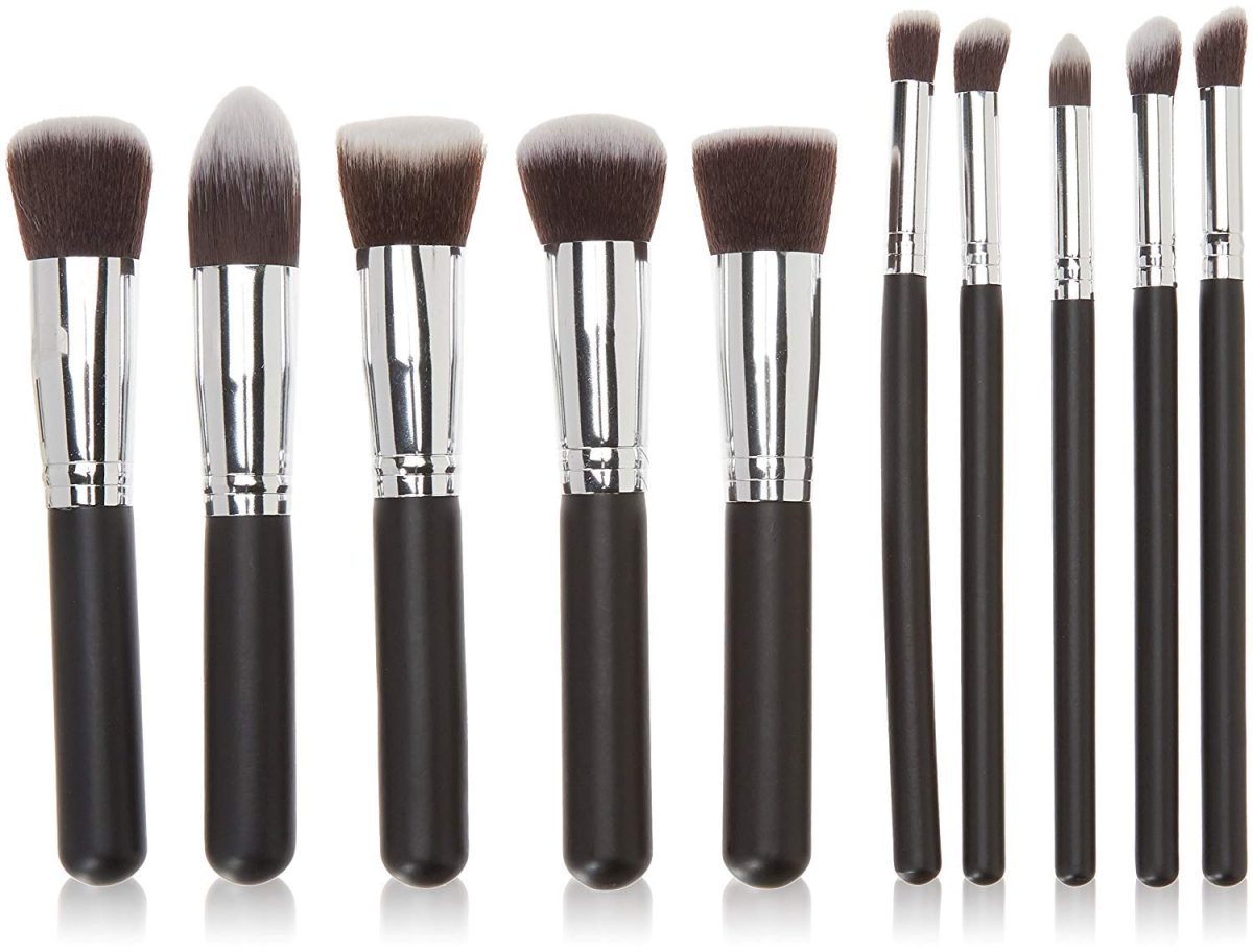 NAKEDPLUS Fiber Bristle Makeup Brushes Set - Black, 10 Piece Makeup Brush, 1 Pcs Makeup Sponge and 1 Pcs Makeup Brush Egg - Image 4