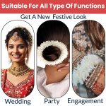 Temperia (2 Pcs) Scented Mogra Gajra Hair Accessories For Women & Girls - Hair Flower Bun Artificial Fake Gajra Scrunchies Rubber Band - Premium & Voluminous, White - Image 6