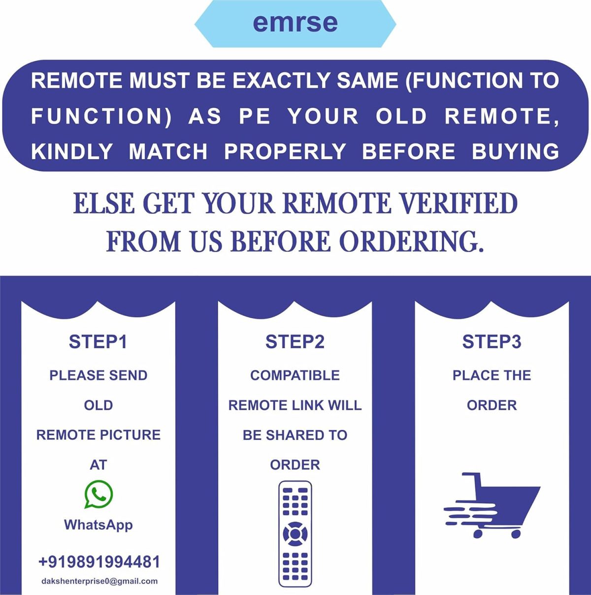 Emrse AC 240 Air Conditioner Remote Compatible for O General/Blue Star Split/Window AC (Exactly Same Remote Will Only Work) - Image 3