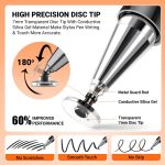 Tukzer Universal Stylus Pen for Smartphone/Tablet/iPad/Pro/Air/iPhone/iOS/Android/All Touch Screens Devices| Fine Point Disc Tip, Lightweight Aluminum Body Magnetic Cap Drawing Writing (Black) - Image 5