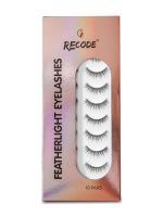 Recode RE01 Featherlight Faux Mink Eyelashes-Transparent Band,Pack of 10