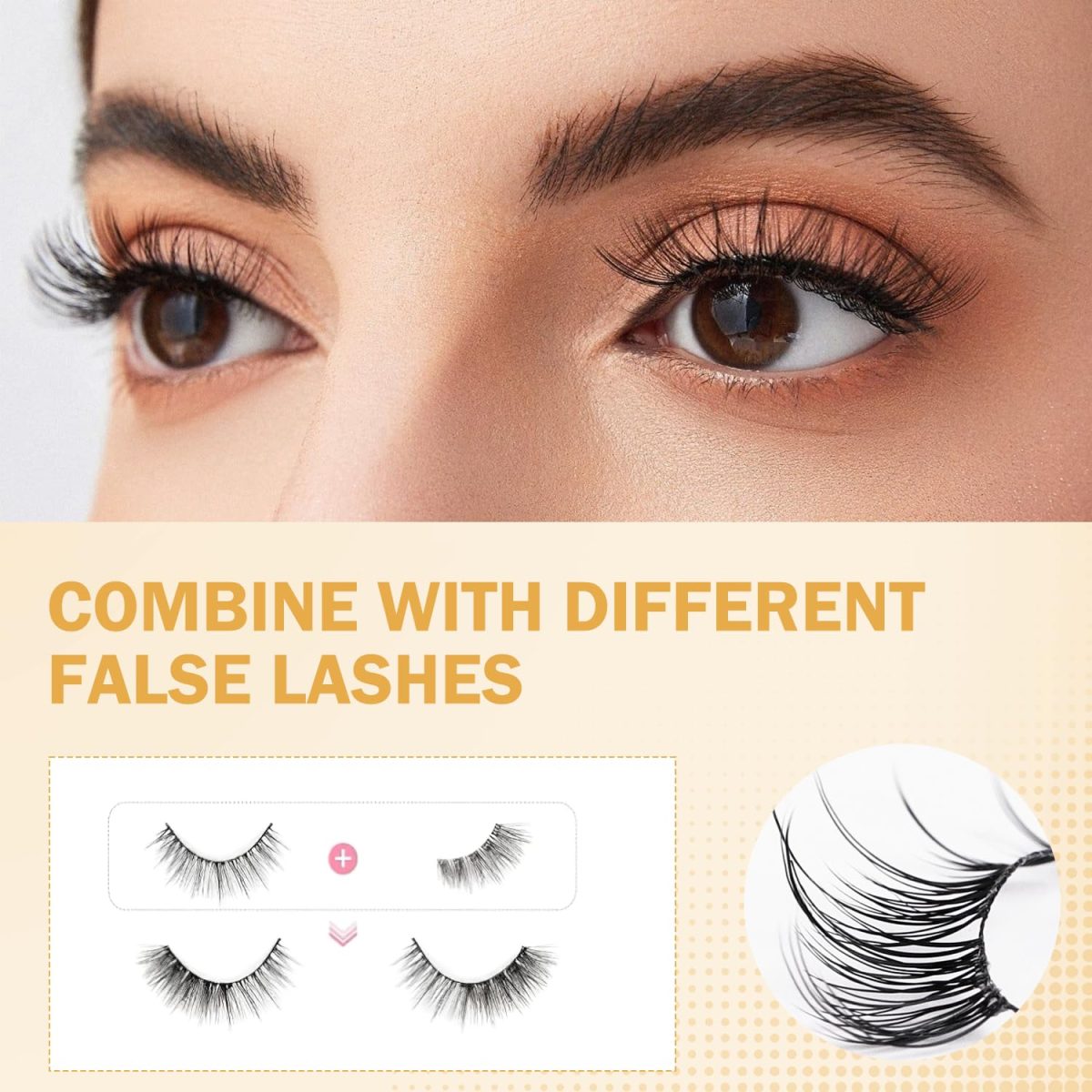 CoolShef 10 Pairs Half Eye Lashes for Women, 11mm Natural False Eyelashes with Thin Band, Fluffy Volume Fake Lashes, Lightweight and Reusable Wispy Eyelash - Image 5