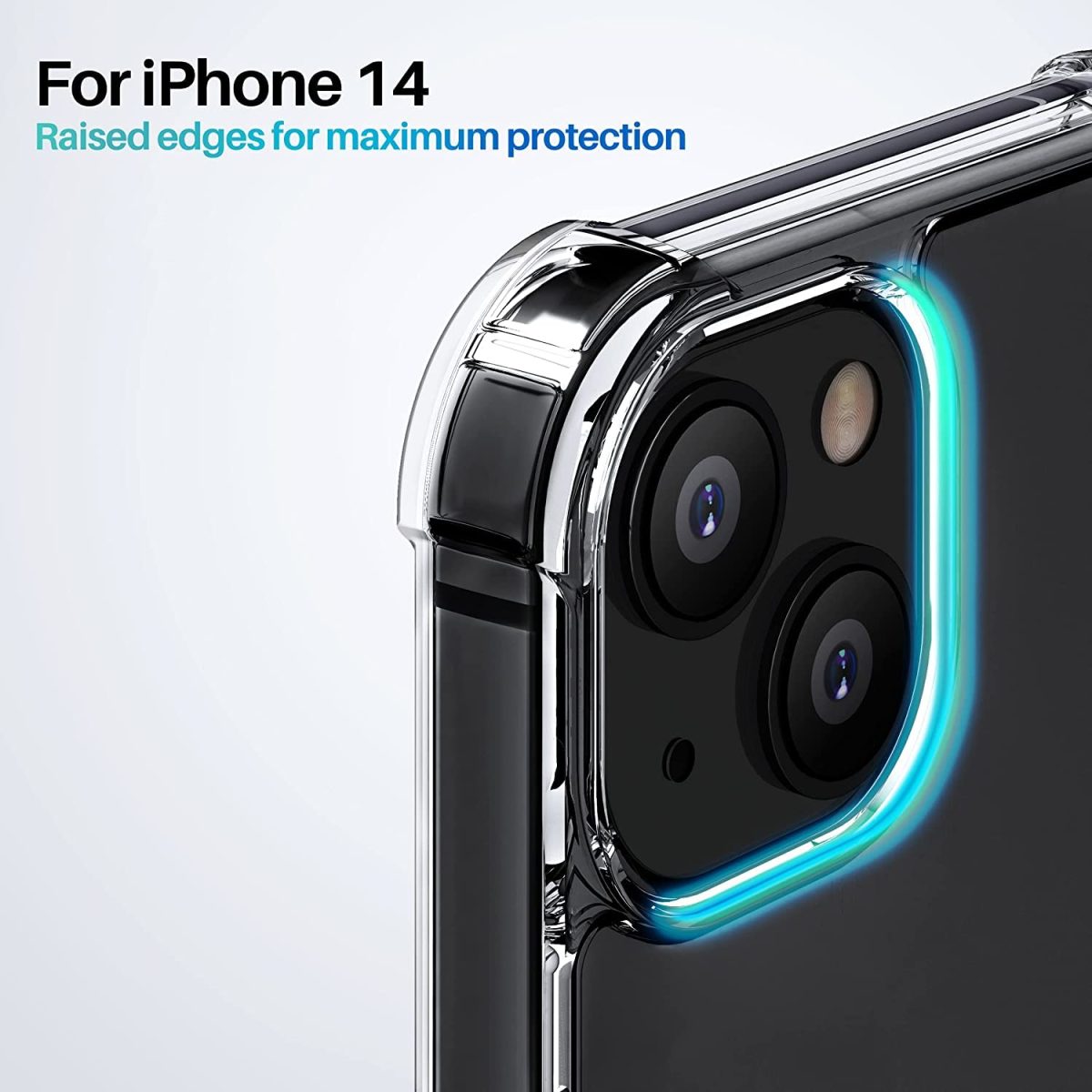 EGOTUDE Shockproof Transparent Hard Back Scratch Resistant Cover Shockproof Case for iPhone 14 / iPhone 13 (Clear) (Polycarbonate) - Image 5