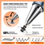 Tukzer Universal Stylus Pen for Smartphone/Tablet/iPad/Pro/Air/iPhone/iOS/Android/All Touch Screens Devices| Fine Point Disc Tip, Lightweight Aluminum Body Magnetic Cap Drawing Writing (Grey) - Image 5
