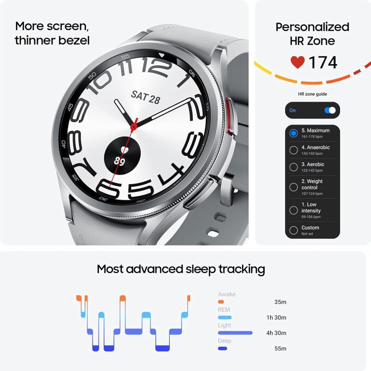 Samsung Galaxy Watch6 Classic LTE (43mm, Black, Compatible with Android only) | Introducing BP & ECG Features - Image 2