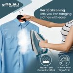 Bajaj MX 3 Neo Steam Iron | 1250 Watts Power For Faster Ironing | Vertical & Horizontal Ironing | Spray Function | Anti-Bacterial & Non-Stick Soleplate Coating | 2-Yr Warranty By Bajaj 【Blue】 - Image 3