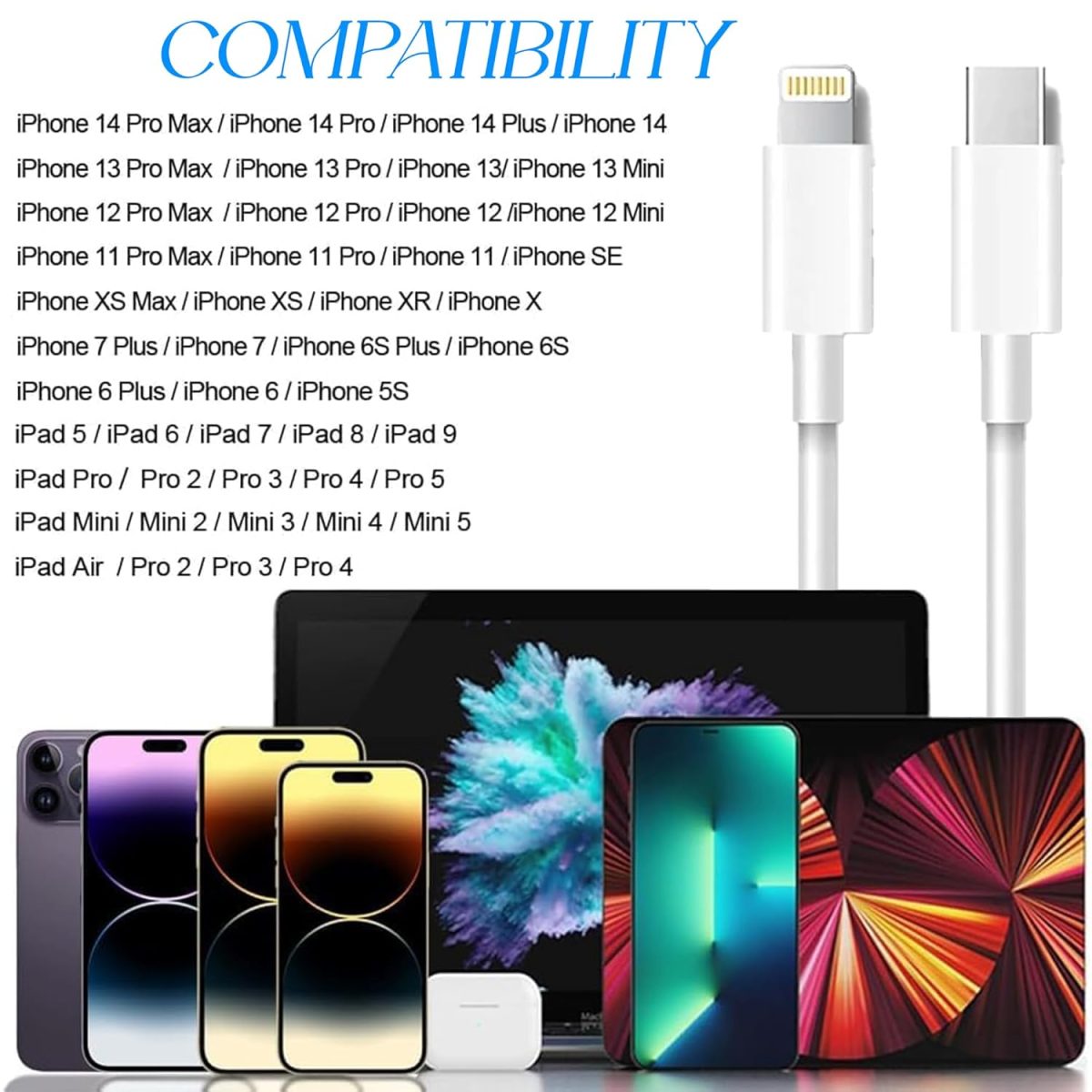 Kratos Type C to Lightning cable for iphone 20W Fast Charging, designed for iphone cable with 480Mbps Data Sync compatible with iPhone 14 Series, 13 Series,12 Series,11 Series,9 Series, 8 & 7 Series - Image 7