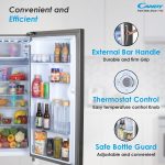 CANDY 190 L 4 Star Direct Cool Single Door Mettalic Finish with Toughened glass shelves & large Refrogerator (Brushline Silver, CSD2004SS) - Image 7