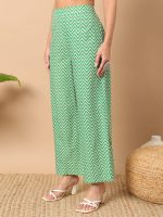FIORRA Women's Sea Green Cotton Straight Kurta Set - Image 7