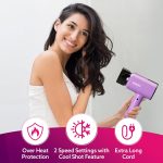 AGARO HD-1211 Hair Dryer 1100 Watts, 2 Heat Speed and Cool Mode, Foldable (Compact in Size), Purple - Image 2