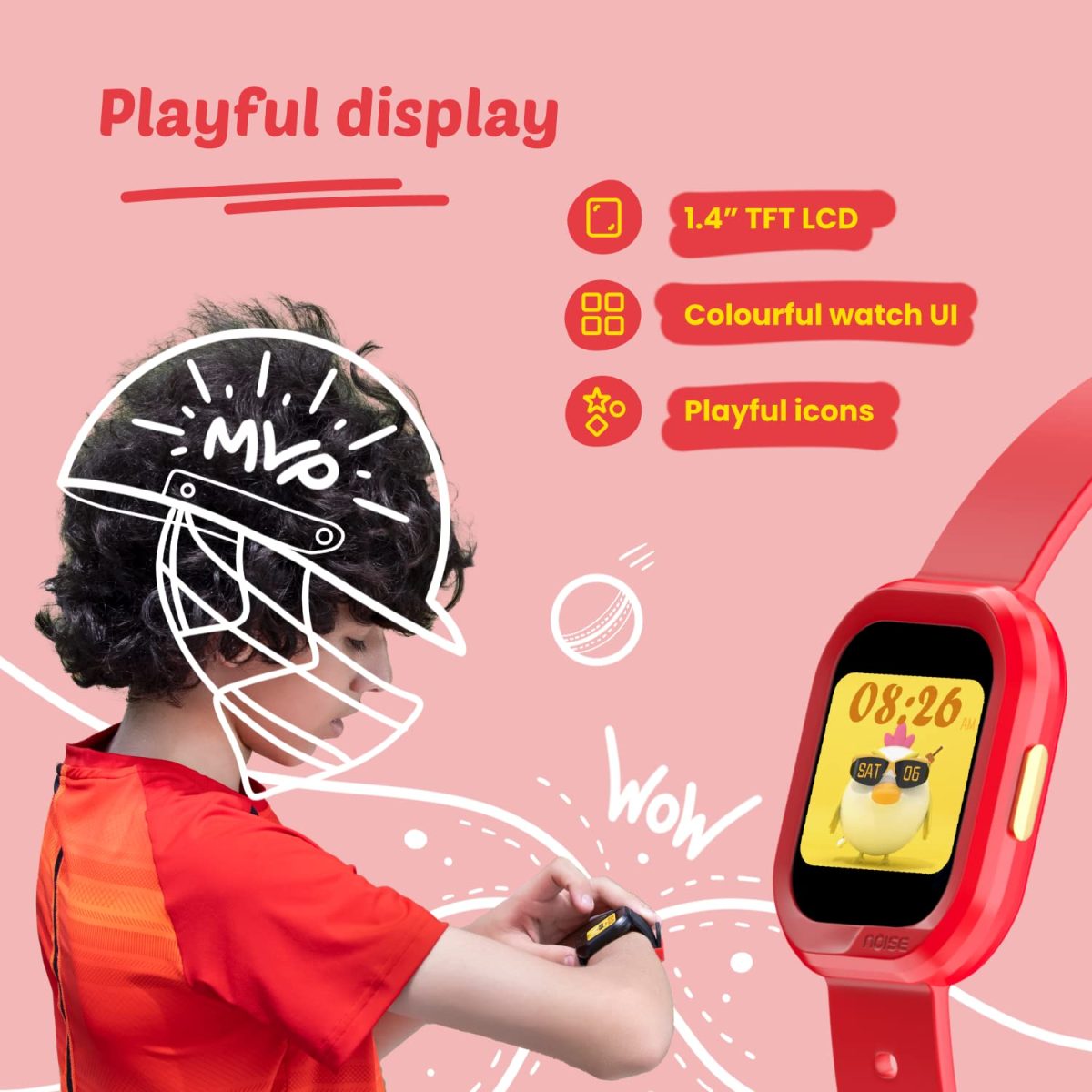 Noise Champ 2 Kids Smart Watch with Habit Building (handwash, Brushing, etc), IP68 Waterproof, Activity Tracker, in-Built Games, School Mode. noisefit sync app, for Boys and Girls (Frozen Blue) - Image 2