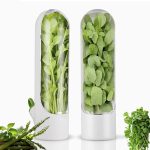 Vamrak Herb Keeper for Refrigerator, Tall Rectangular, 2PCS, 3.35*3.35*10.04inch, Keeps Vegetables Fresh for 2-3 Weeks