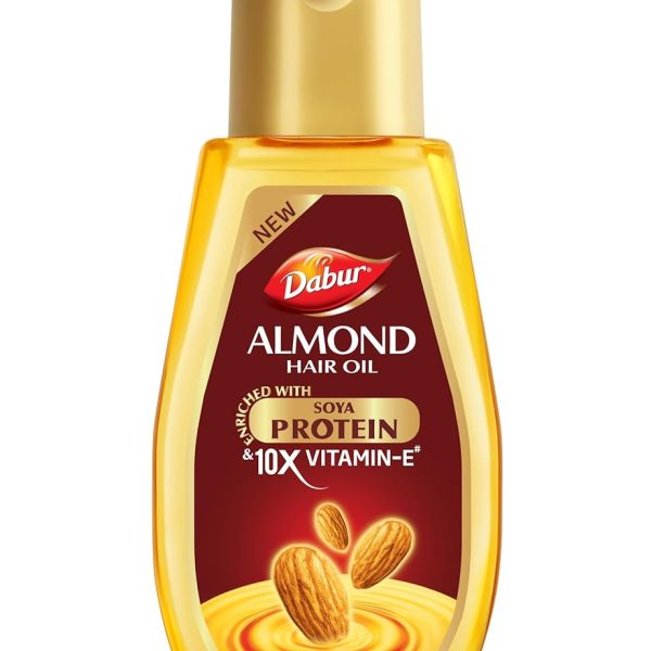 Dabur Almond Hair Oil - 500ml | Provides Damage Protection | Non Sticky Formula | For Soft & Shiny Hair | With Almonds, Keratin Protein, Soya Protein & 10X Vitamin E