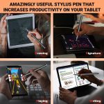 Tukzer Universal Stylus Pen for Smartphone/Tablet/iPad/Pro/Air/iPhone/iOS/Android/All Touch Screens Devices| Fine Point Disc Tip, Lightweight Aluminum Body Magnetic Cap Drawing Writing (Black) - Image 7