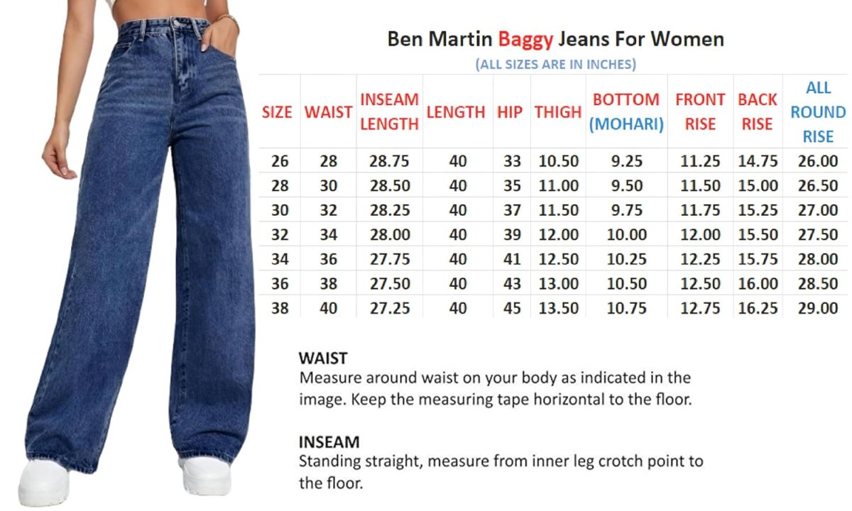 Ben Martin Women High Rise High Waist Stretchable Baggy Oversized Loose Fit Casual Wear Denim Jeans - Image 7