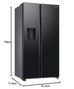 Samsung 633 L, 3 Star, Frost Free, Double Door, Convertible 5-in-1 Digital Inverter, Side By Side Refrigerator with AI, WiFi & Water & Ice Dispenser (RS78CG8543B1HL, Black Matte) - Image 8
