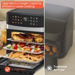 INALSA Air Fryer Oven|12L,1700W|Stainless Steel Body|12-in-1 Functions,Fry,Bake,Grill,Dehydrate&Reheat|12 Preset|Rotisserie&Convection|Dishwasher Safe Accessories|2Yr Warranty,2025Model AeroCrisp 12 - Image 4