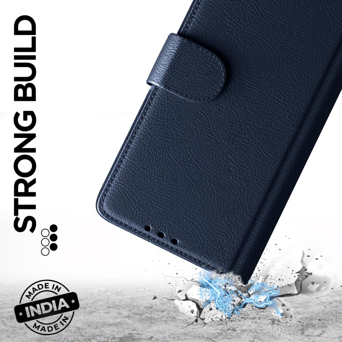Pikkme Flip Cover Leather Finish | Inside TPU with Card Pockets | Wallet Stand and Shock Proof | Complete Protection Flip Case for Samsung Galaxy A05 / M05 / F05 (Blue) - Image 6