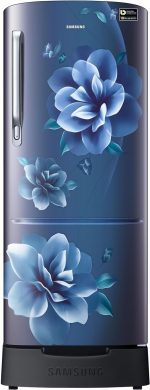 Samsung 183 L, 5 Star, Digital Inverter, Direct-Cool Single Door Refrigerator (RR20D2825CU/NL, Camellia Blue, Base Stand Drawer)