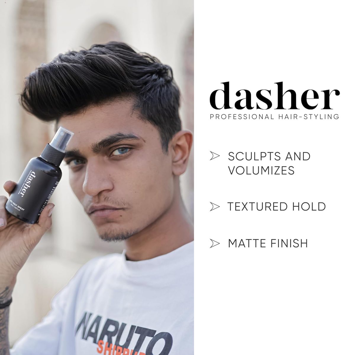 Dasher Sea Salt Spray (100 ML) Hair Volume, Texture, Smooth Hair With Bhringraj, Vitamin E - Hair Styling, Pack of 1 - Image 2