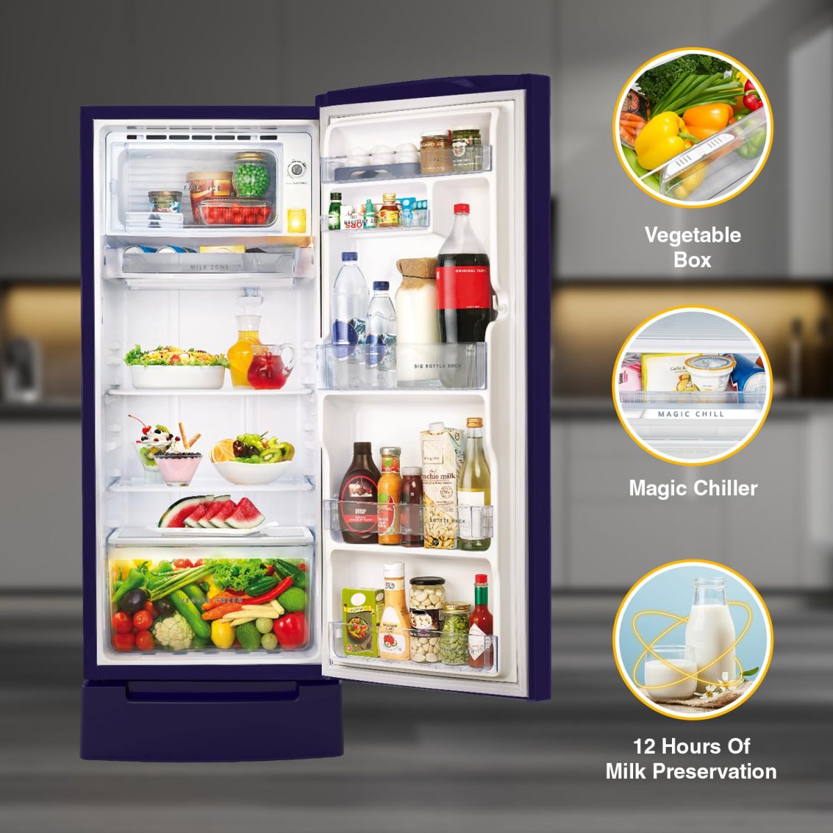 Whirlpool 192 L 4 Star Icemagic Pro Inverter Direct-Cool Single Door Refrigerator (215 IMPRO ROY 4S Inv SAPPHIRE MULIA-Z, Base Stand with Drawer, 2023 Model) - Image 4