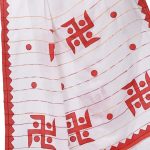 dB DESH BIDESH Women`s Bengali Khesh Pure Cotton Handloom Saree Swastik Designed With Blouse Piece - Image 4