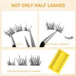 CoolShef 10 Pairs Half Eye Lashes for Women, 11mm Natural False Eyelashes with Thin Band, Fluffy Volume Fake Lashes, Lightweight and Reusable Wispy Eyelash - Image 4