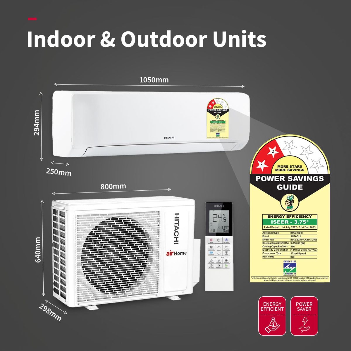 Hitachi 2 Ton Class 2 Star, 4-Way Swing, Long airthrow, Fixed Split AC (100% Copper, Dust Filter, 3200FL RAS.B222PCAIBA1, White) - Image 6