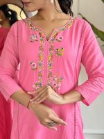 Naixa Women's Viscose Cotton Embroidered Straight Kurta with Pant and Dupatta Sets (Available in Plus Size) (NX-591) - Image 5