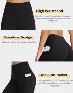POOJARAN SAREE High Waist Sports Activewear Shots for Women and Girls|Use at The Gym|Yoga or Cycling Shorts with Pocket Black - Image 6