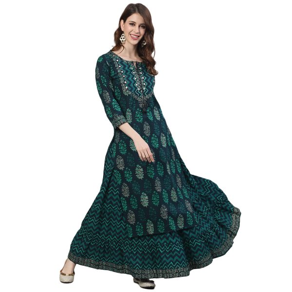 ishin Women Cotton Straight Fit Straight Kurta Sets