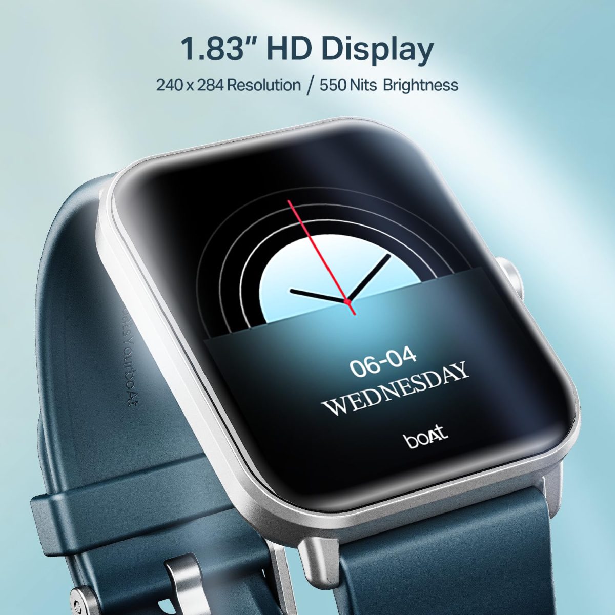 boAt Wave Call 2 with 1.83” HD Display, Advanced BT Calling, Functional Crown, Cloud & Custom Watch Faces, Multiple Sports Modes, IP67, HR, Sleep & SPO₂ Monitor Smart Watch(Cool Blue) - Image 2
