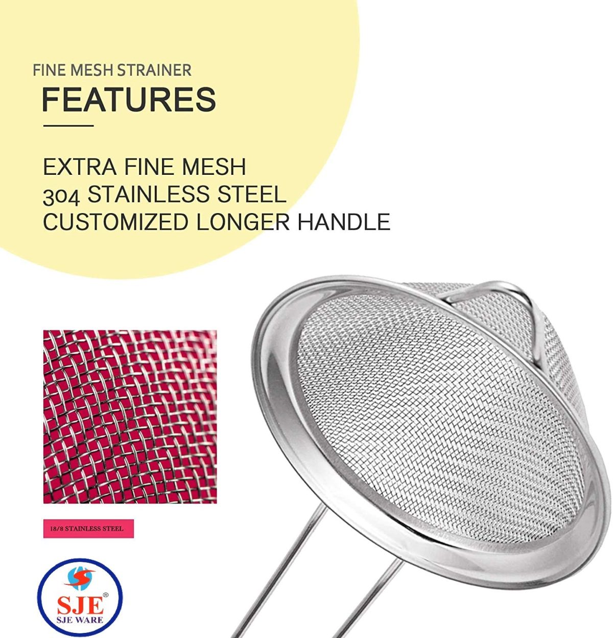 Sjeware Stainless Steel Tea Strainer, Chalani, 8 cm, Medium - Image 5