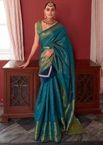 SWORNOF Women's kanjivaram banarasi silk saree for Patola festival Wedding silk with rich pallu Design sarees for women with blouse piece - Image 2