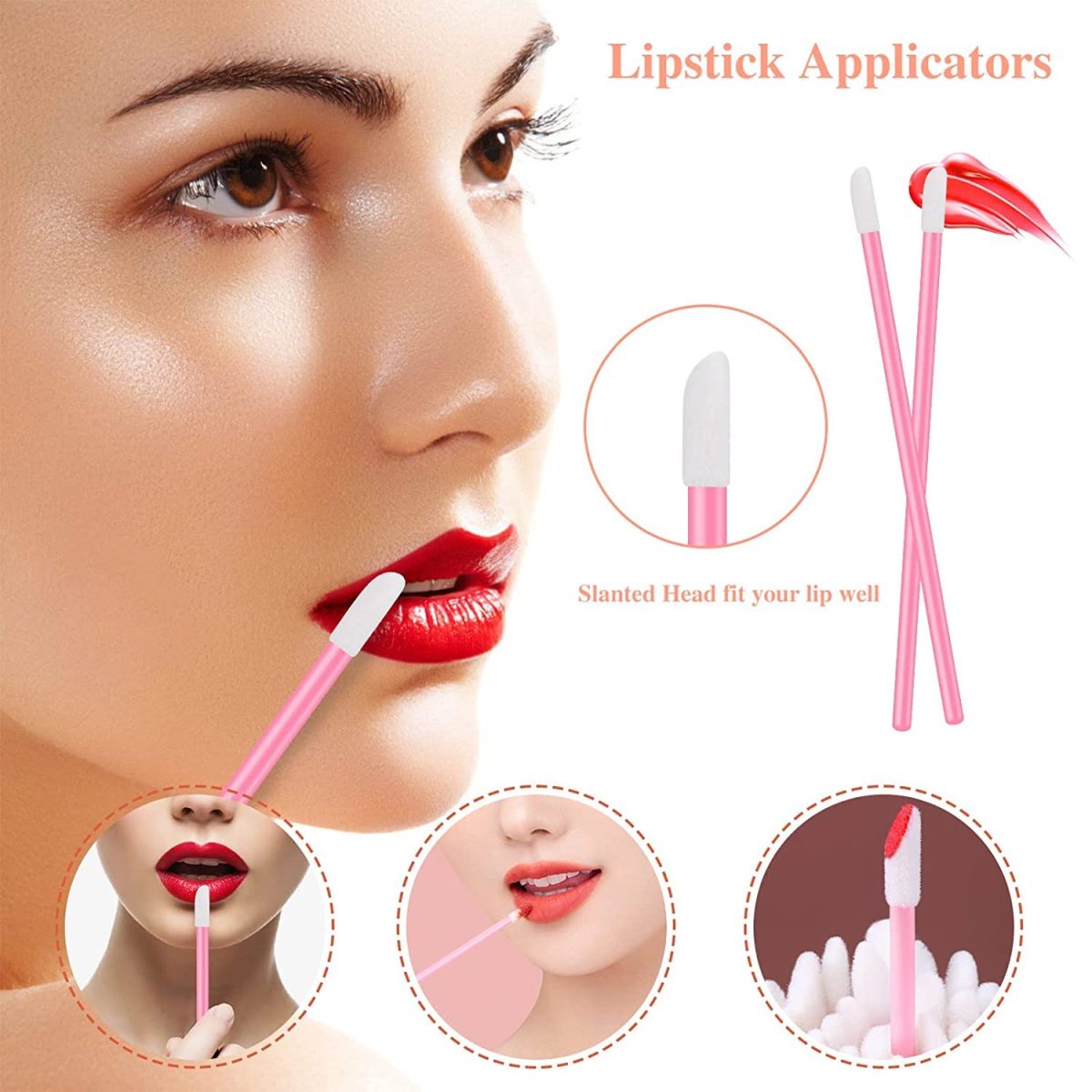 Myynti 50 Mascara Wand Spoolies and Lip Brushes, Lipstick Lipgloss Applicator for Eyebrow Eyelash Extension Makeup Kits Black - Image 7